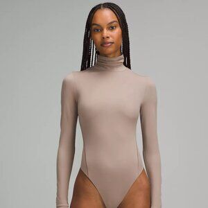 Lululemon Taupetastic Wundermost Ultra-Soft Nulu Turtleneck Bodysuit Small